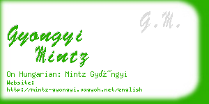 gyongyi mintz business card